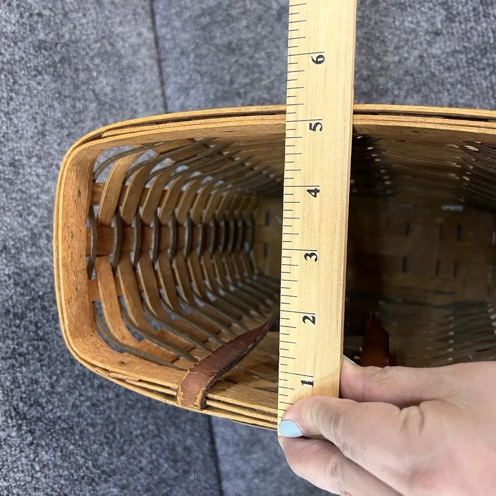 Lot Of 2- '92 Longaberger Handwoven Hanging Leather Strap/ SmallVegetable Basket